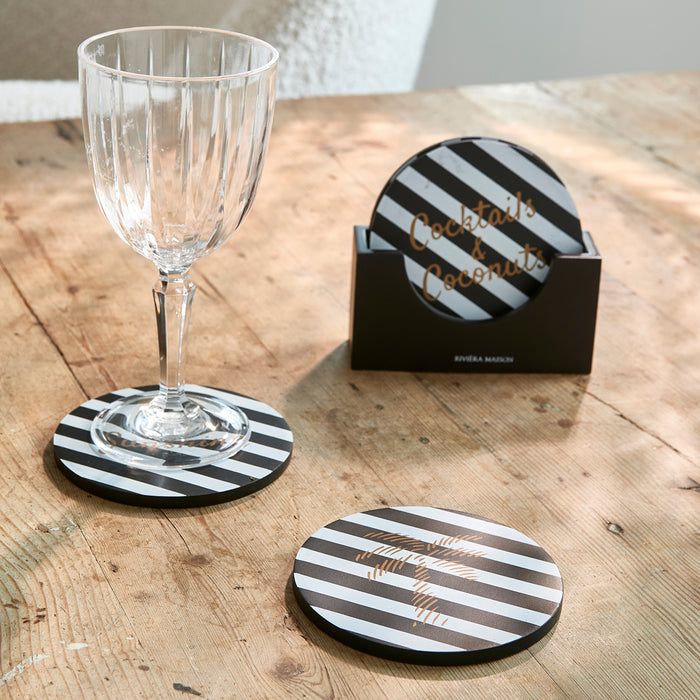 Riviera Maison RM Festival Coasters 4 pieces -  10.5x11.5x4.0 cm