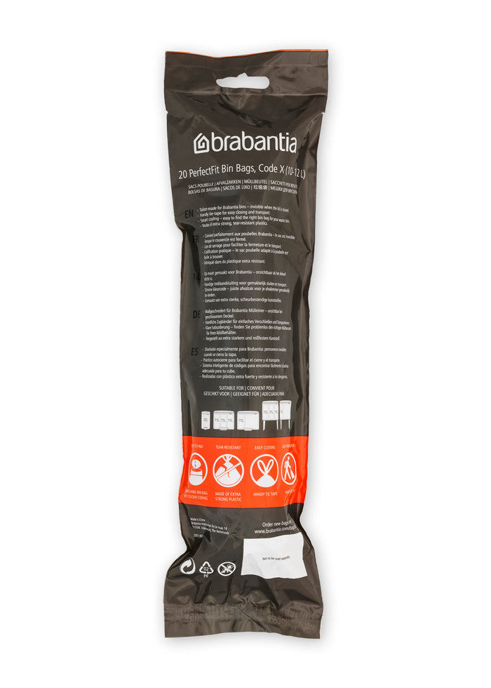 Brabantia Type X PerfectFit Afvalzak 12 Liter - 20 zakken
