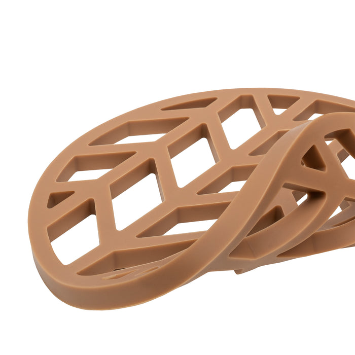 Krumble Siliconen pannenonderzetter rond met pijlen patroon - Bruin