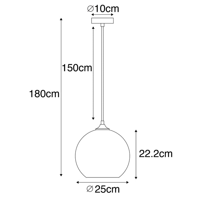 QAZQA Art deco hanglamp zwart met smoke glas - Wallace