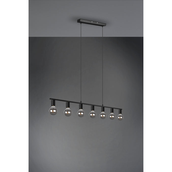 Reality Vannes Hanglamp 7X E27 Max 40W Mat Zwart