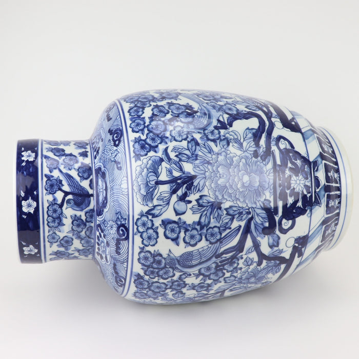 Fine Asianliving Chinese Vaas Blauw Wit Porselein