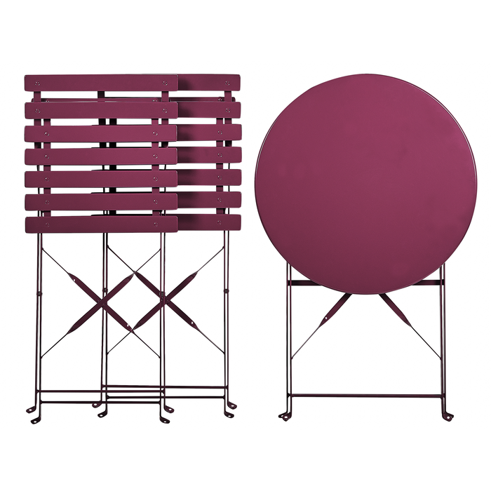 Beliani - FIORI - Bistroset voor 2 - Bordeaux rood - Staal