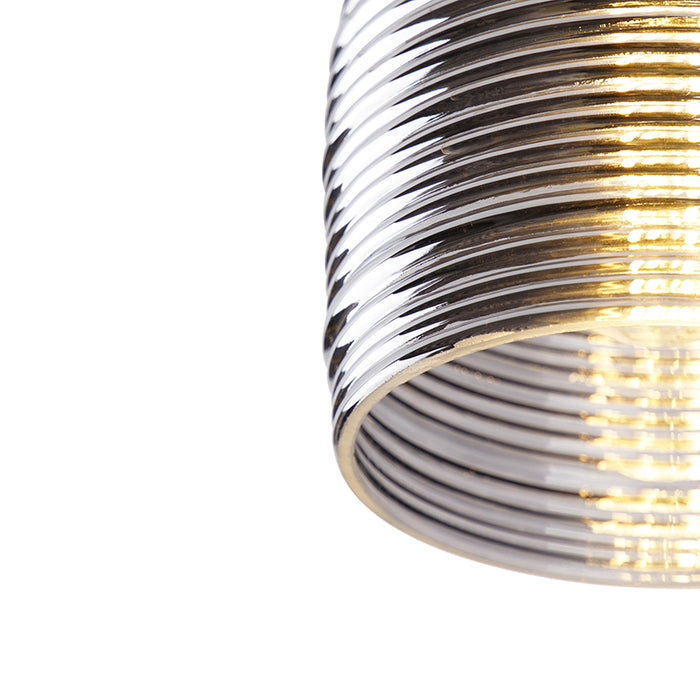 QAZQA Art deco plafondlamp messing met smoke glas - Michi