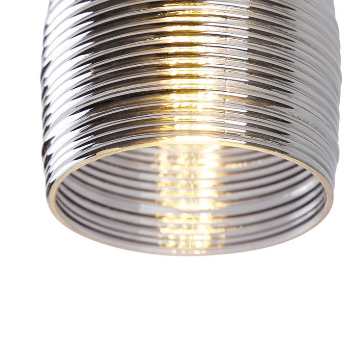 QAZQA Art deco plafondlamp messing met smoke glas - Michi