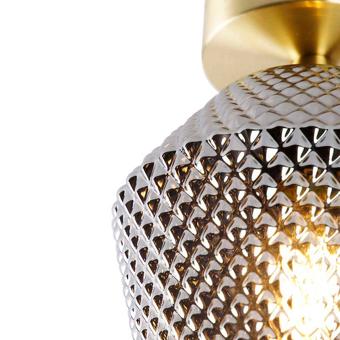 QAZQA Art Deco plafondlamp messing met smoke glas - Karce