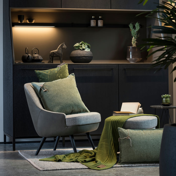 Knit Factory Imre Sierkussen - Groen - 60x40 cm