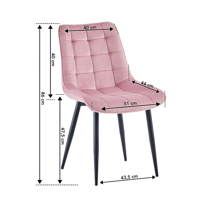Furnihaus Eetkamerstoel Felix Velvet Roze - set van 4