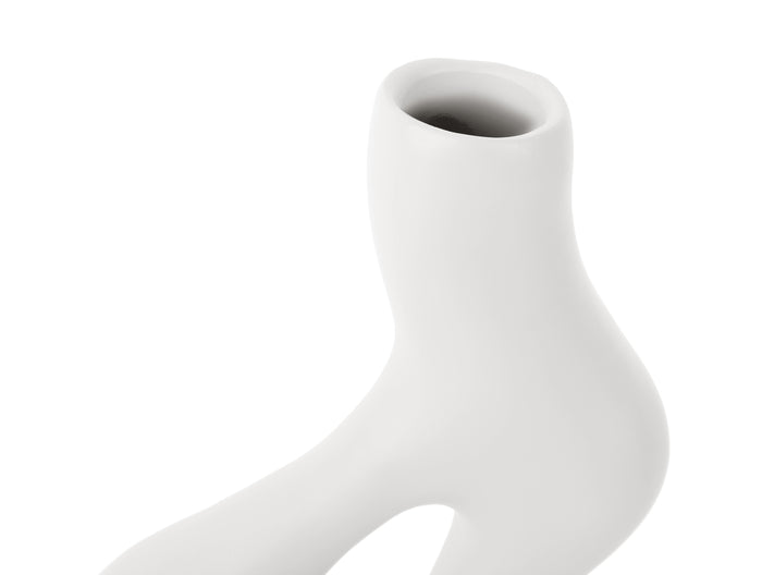 present time - Vase Organic Swirls polyresin white