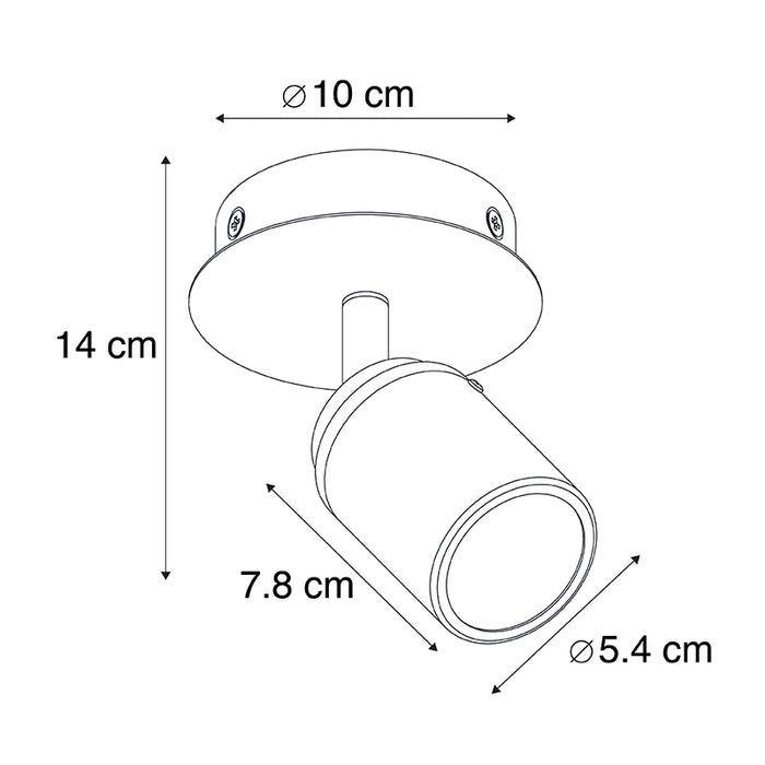 QAZQA Moderne badkamer spot zwart IP44 - Ducha
