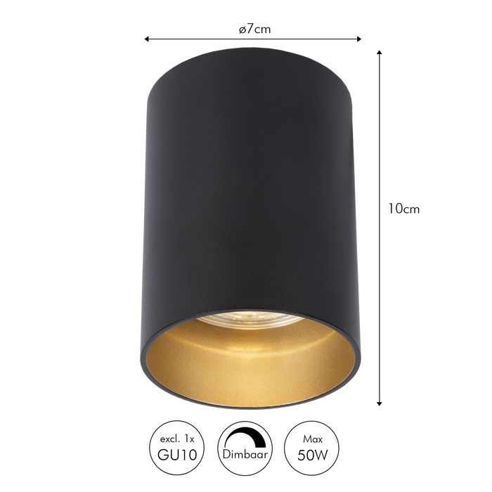 Atmooz Plafondlamp Nuo Fix - Opbouwspot Metaal zwart