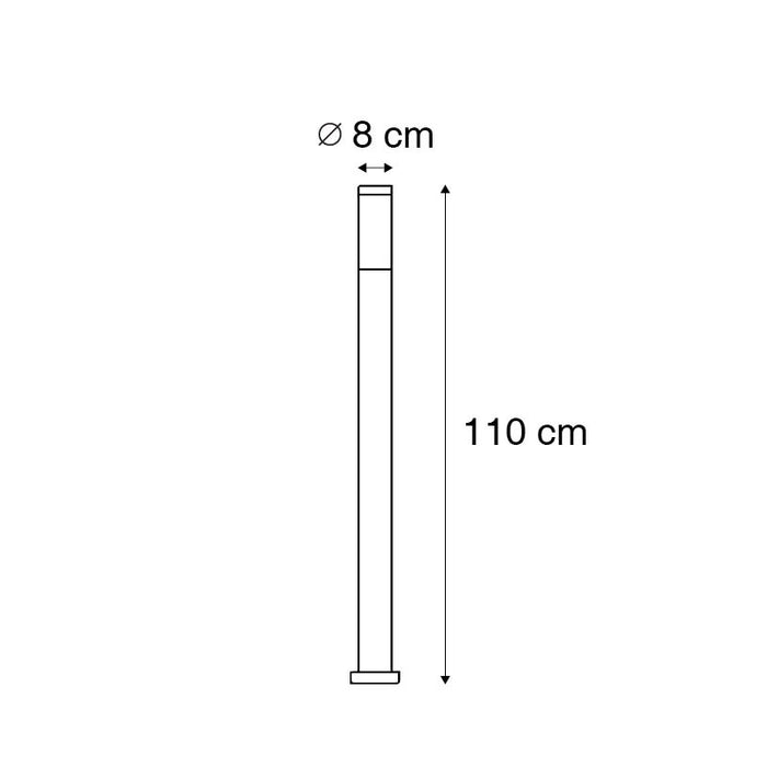 QAZQA Buitenlamp paal staal 110 cm IP44 - Rox met grondpin en