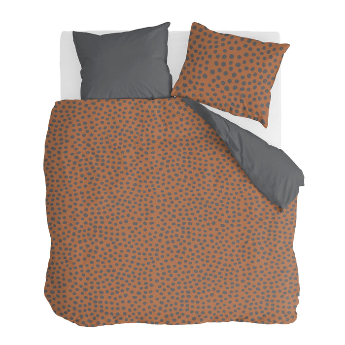 Walra Spots & Dots Dekbedovertrek 240 x 220/240 cm - Bruin