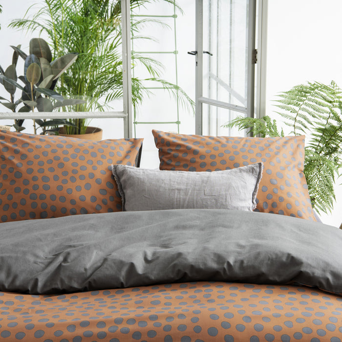Walra Spots & Dots Dekbedovertrek 240 x 220/240 cm - Bruin