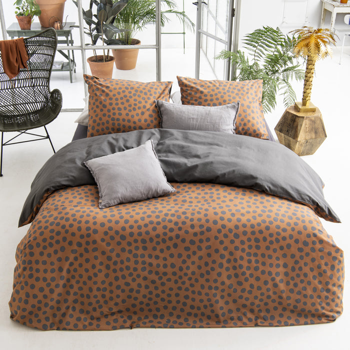Walra Spots & Dots Dekbedovertrek 240 x 220/240 cm - Bruin