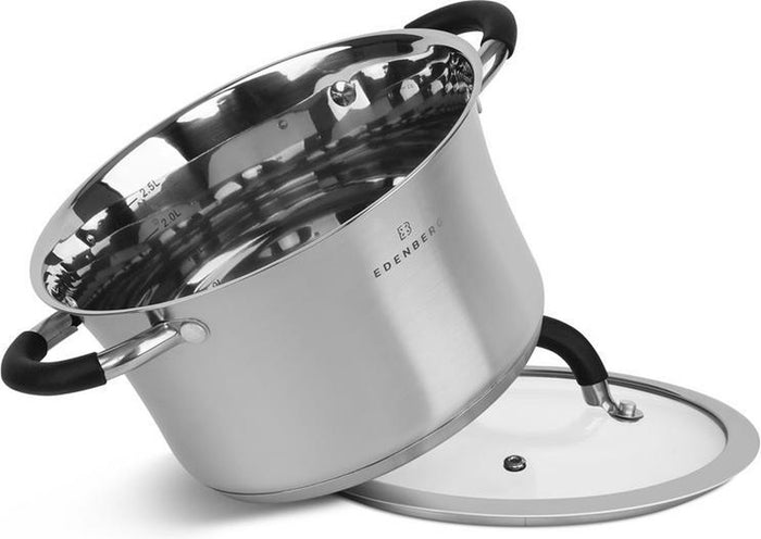 Edenberg Classic Line - Pannenset - RVS - 8 delig - Sandwichbodem