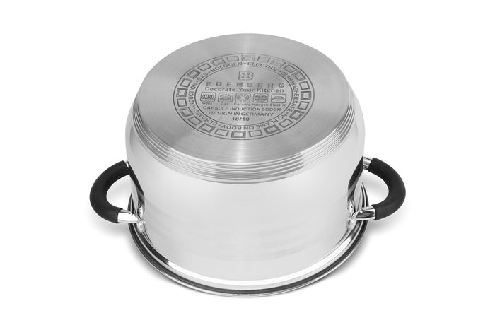 Edenberg Classic Line - Pannenset - RVS - 6 delig - Sandwichbodem