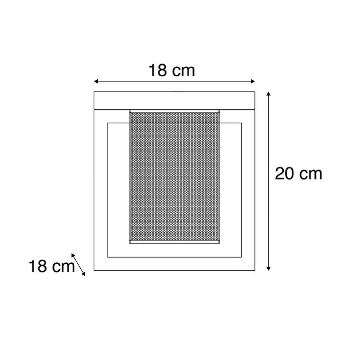 QAZQA Plafondlamp cagetess - Goud|messing - Industrieel - L 18cm