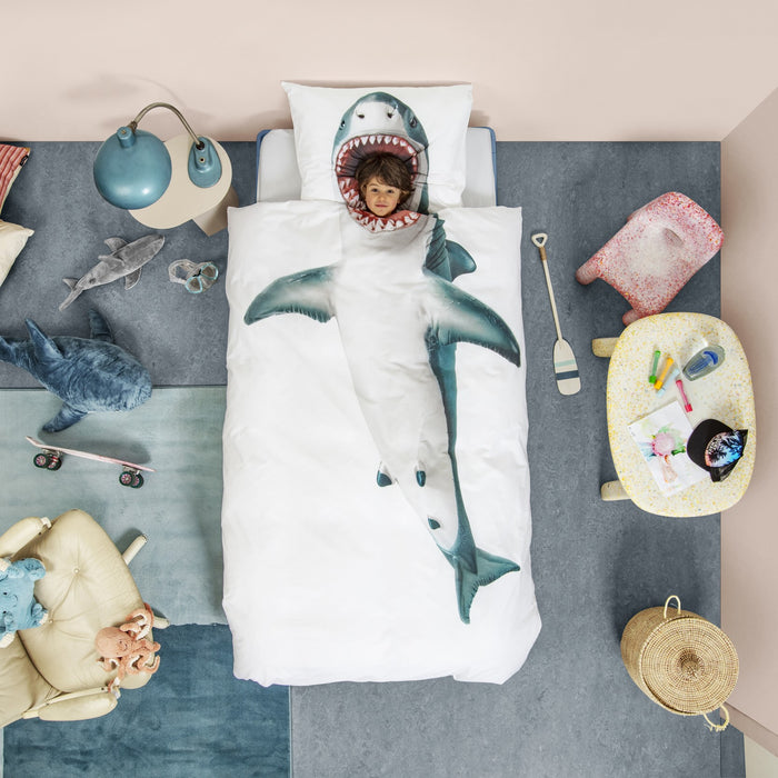 SNURK Shark!! Dekbedovertrek 140 x 220 cm
