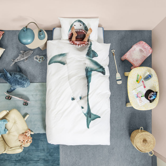 SNURK Shark!! Dekbedovertrek 140 x 220 cm
