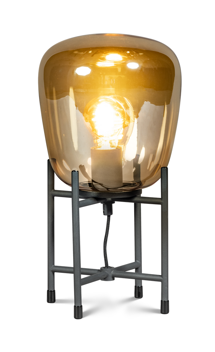 ETH Benn Gold Mini Tafellamp 1x E27 60W Zwart
