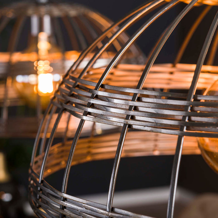 D - Hoyz - Hanglamp 2L Metal Blinds - Zwart Nikkel - 110x45x150