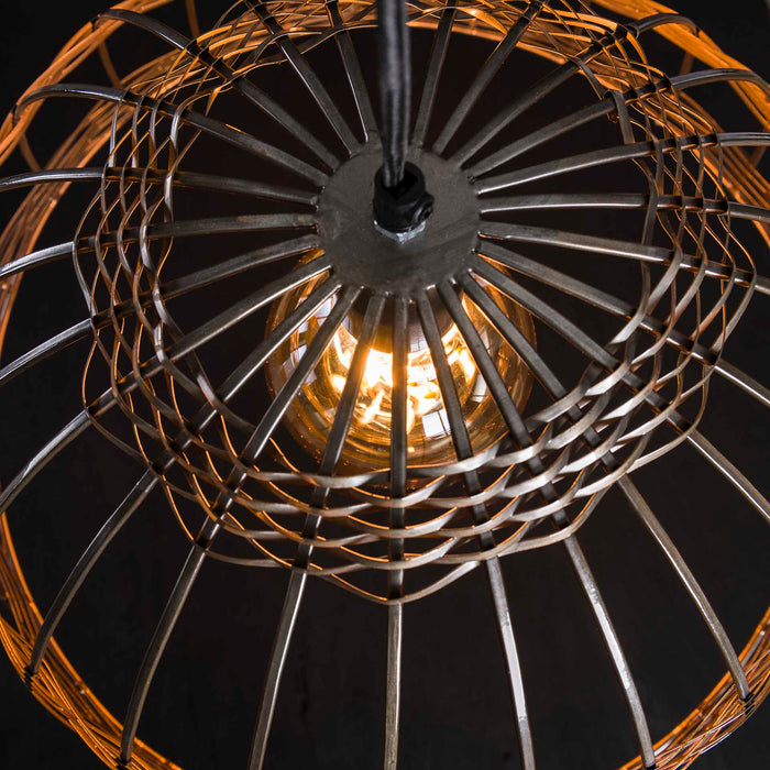 D - Hoyz - Hanglamp 2L Metal Blinds - Zwart Nikkel - 110x45x150