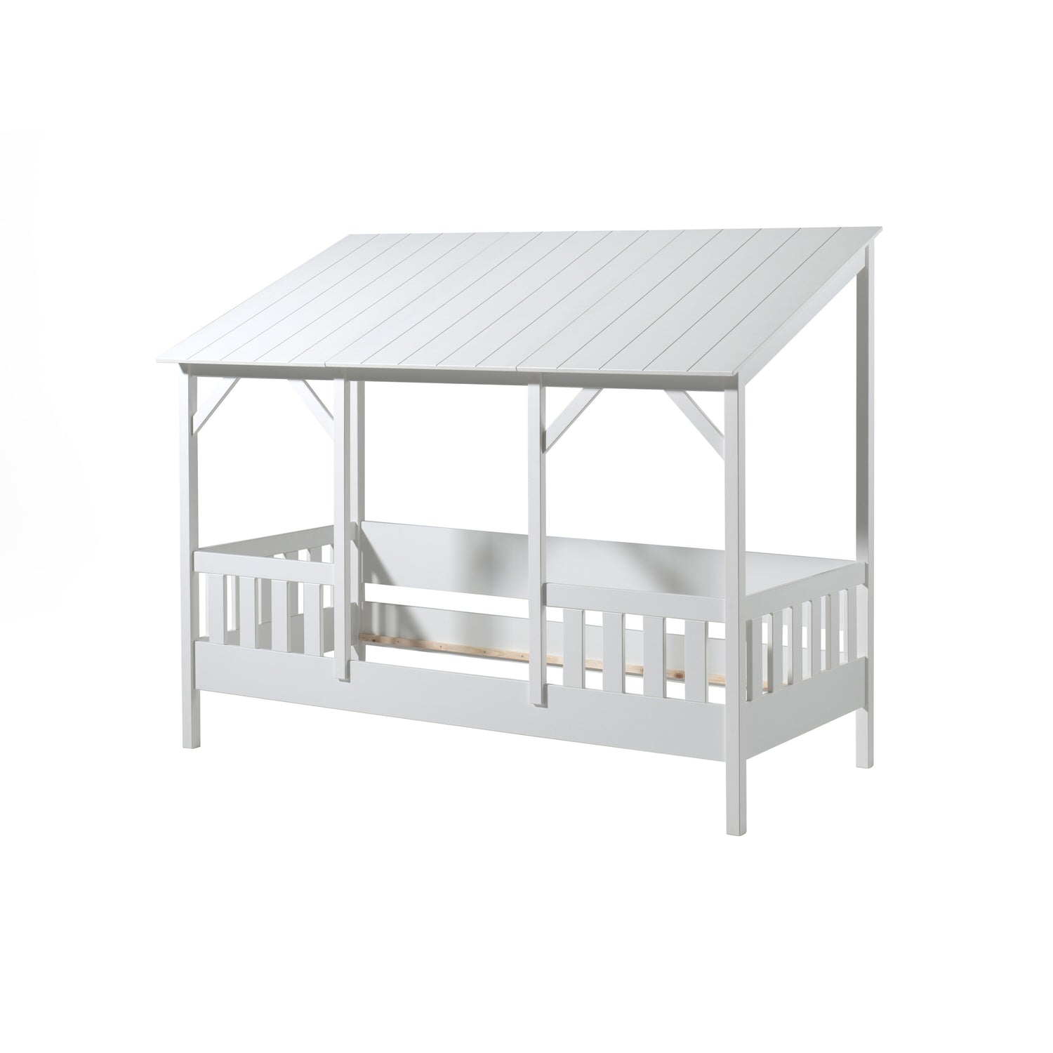 Vipack Housebed Huisbed 90 x 200 cm + Dak Wit + Bedlade