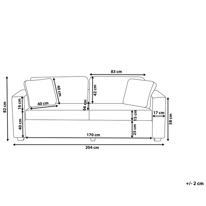 Beliani - FALUN - Driezitsbank - Marineblauw - Fluweel