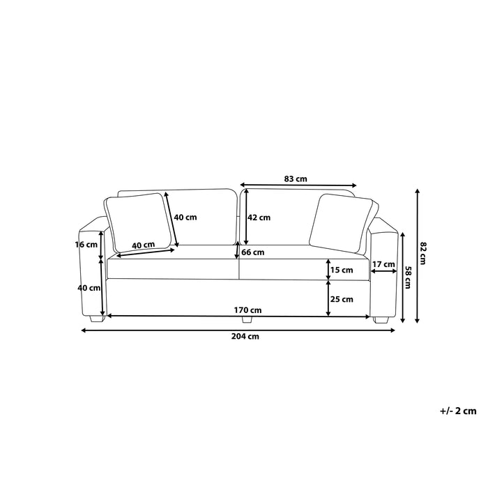 Beliani - FALUN - Driezitsbank - Marineblauw - Fluweel