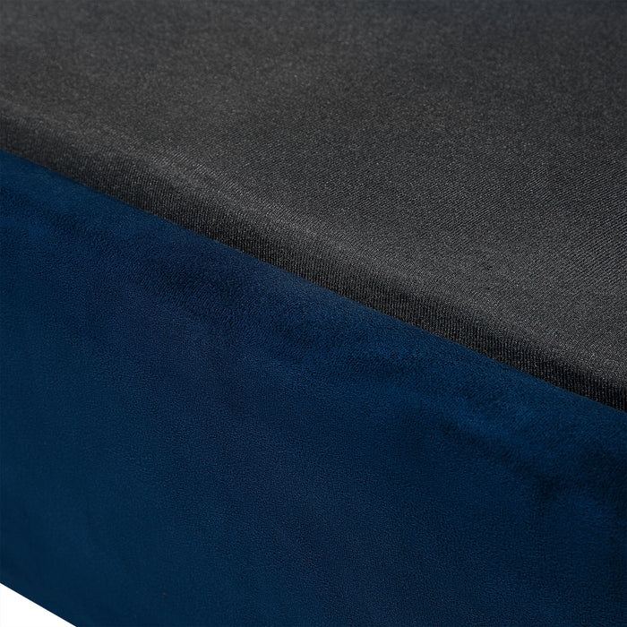 Beliani - FALUN - Driezitsbank - Marineblauw - Fluweel