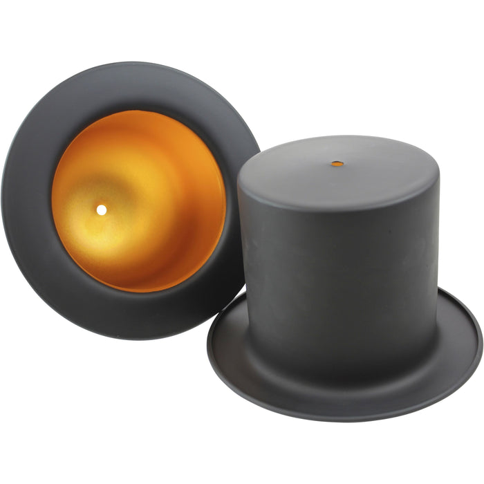 United Entertainment ® - Hoge Hoed Hanglamp - Zwart-goudkleur folie