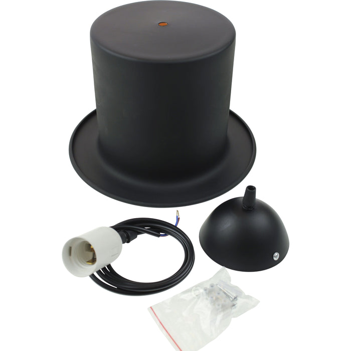 United Entertainment ® - Hoge Hoed Hanglamp - Zwart-goudkleur folie