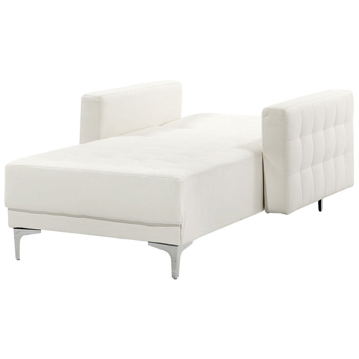 Beliani - ABERDEEN - Chaise longue - Wit - Symmetrisch - Kunstleer