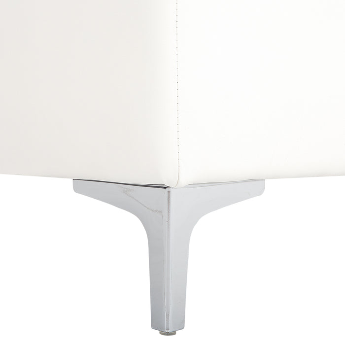 Beliani - ABERDEEN - Chaise longue - Wit - Symmetrisch - Kunstleer