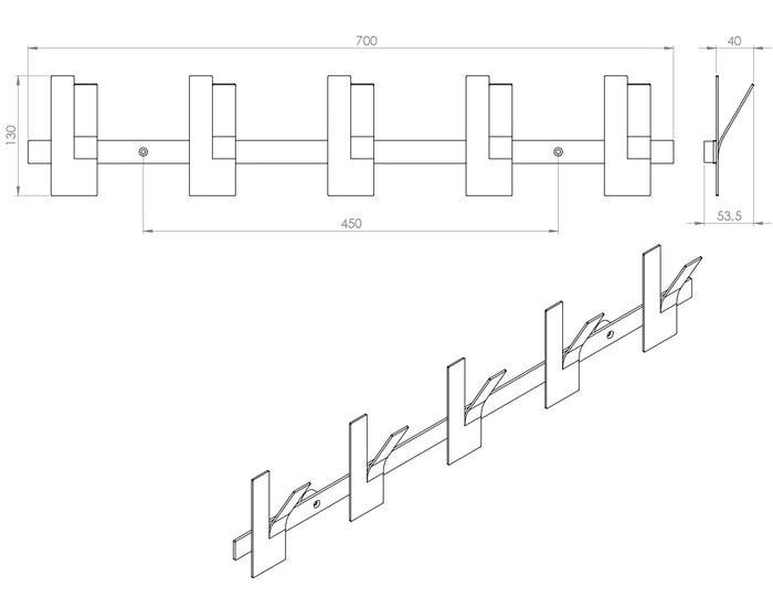Gorillz Incision - Wandkapstok - 10 kapstokhaken - Groen