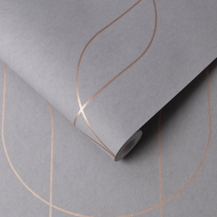 Graham & Brown - Vliesbehang - Palais Grey & Rose Gold - 10mx53cm