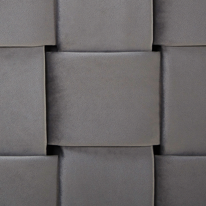 Beliani - LIMOUX - Tweepersoonsbed - Grijs - 140 x 200 cm - Fluweel