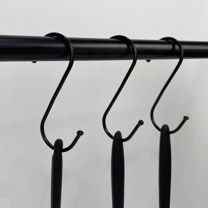 QUVIO Ophanghaken - RVS - zwart - M - 9,5 cm - 10 stuks