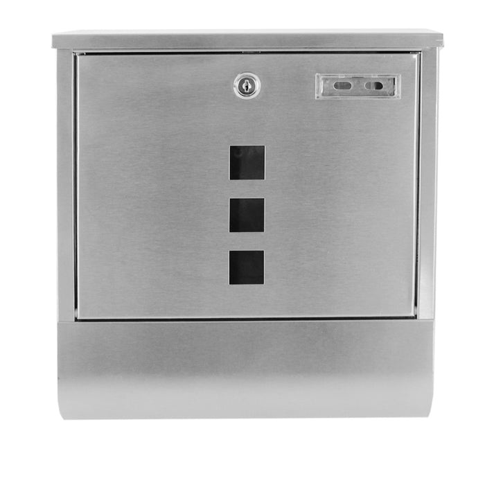 tectake RVS brievenbus met krantenrol, type 2