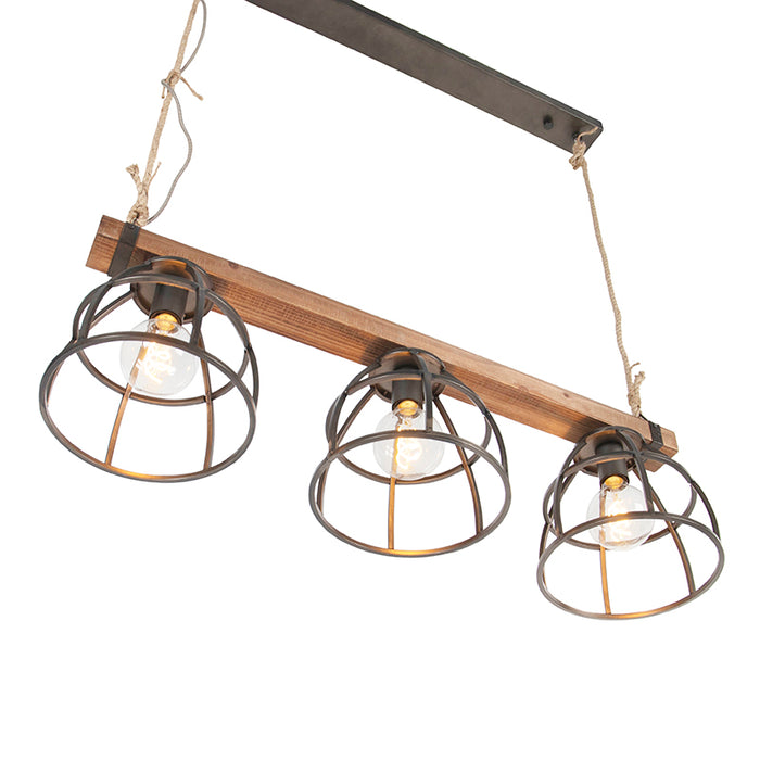 QAZQA Hanglamp arthur - Zwart - Industrieel - L 94cm