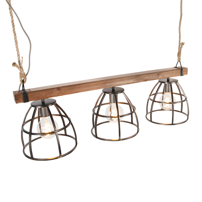 QAZQA Hanglamp arthur - Zwart - Industrieel - L 94cm