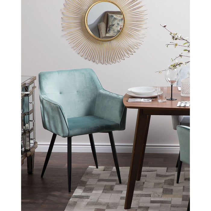 Beliani - JASMIN - Eetkamerstoel - Mintgroen - Fluweel