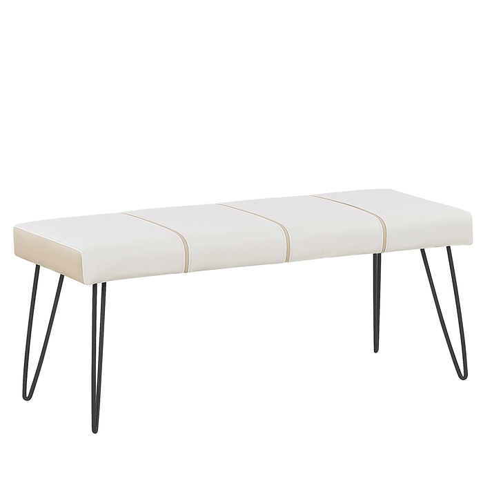 Beliani-BETIN-Slaapkamerset-Lichtbeige-160 x 200 cm-Kunstleer