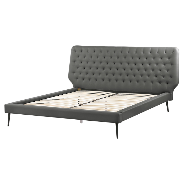 Beliani - ESSONNE - Slaapkamerset - Grijs - 160 x 200 cm - Kunstleer