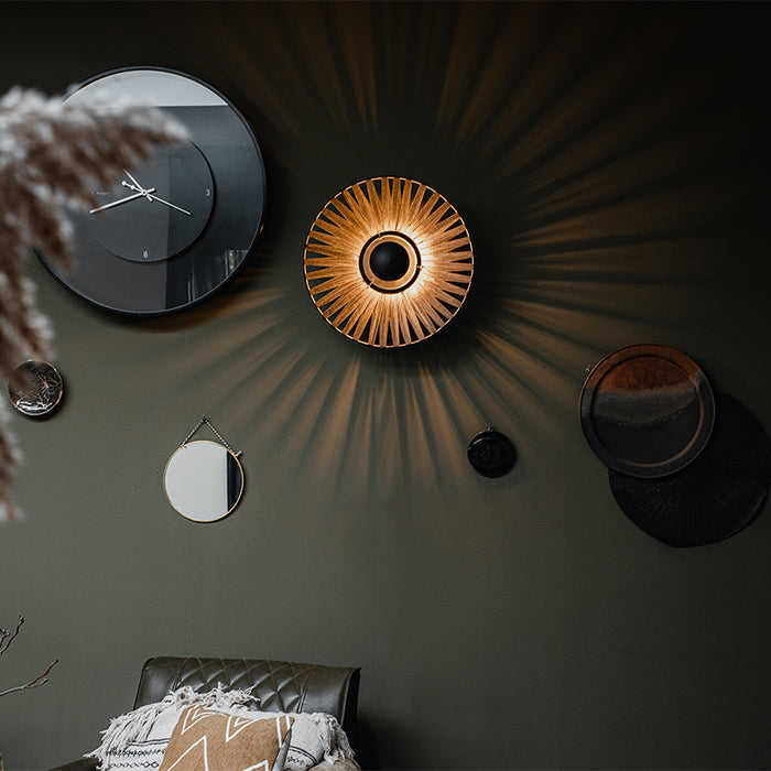 QAZQA Landelijke wandlamp zwart 40 cm - Leia