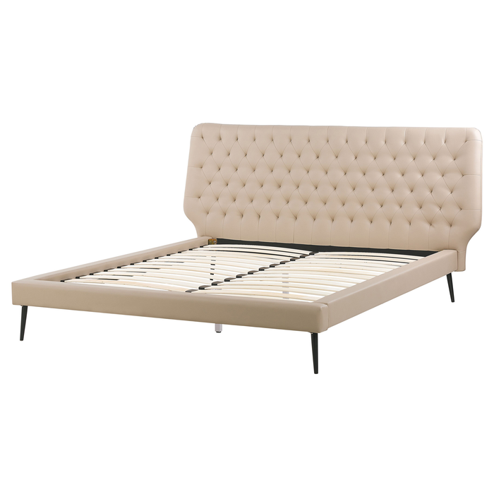 Beliani - ESSONNE - Slaapkamerset - Beige - 160 x 200 cm - Kunstleer