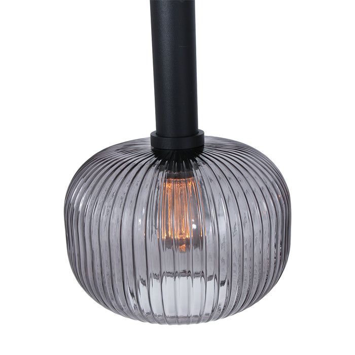 Steinhauer Danske hanglamp zeslichts rook glas zwart