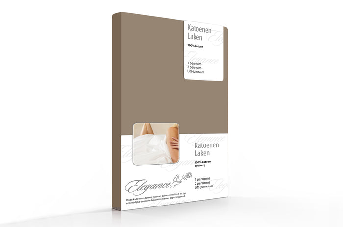 Elegance Laken Katoen Perkal zand