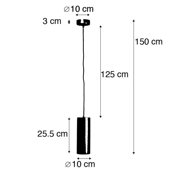 QAZQA Smart hanglamp zwart incl. WiFi GU10 - Tubo